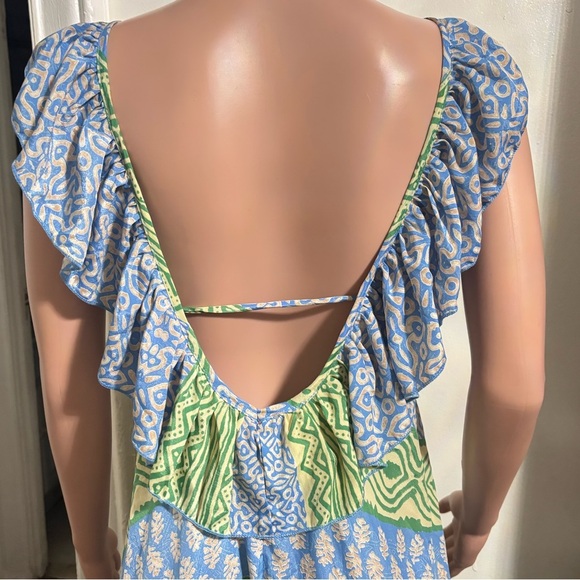 ANISA Women’s Open Back V- Neck Maxi Dress 100% silk - Picture 8 of 13